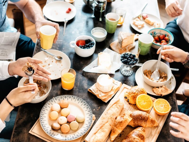 Frühstückstisch im Cafe